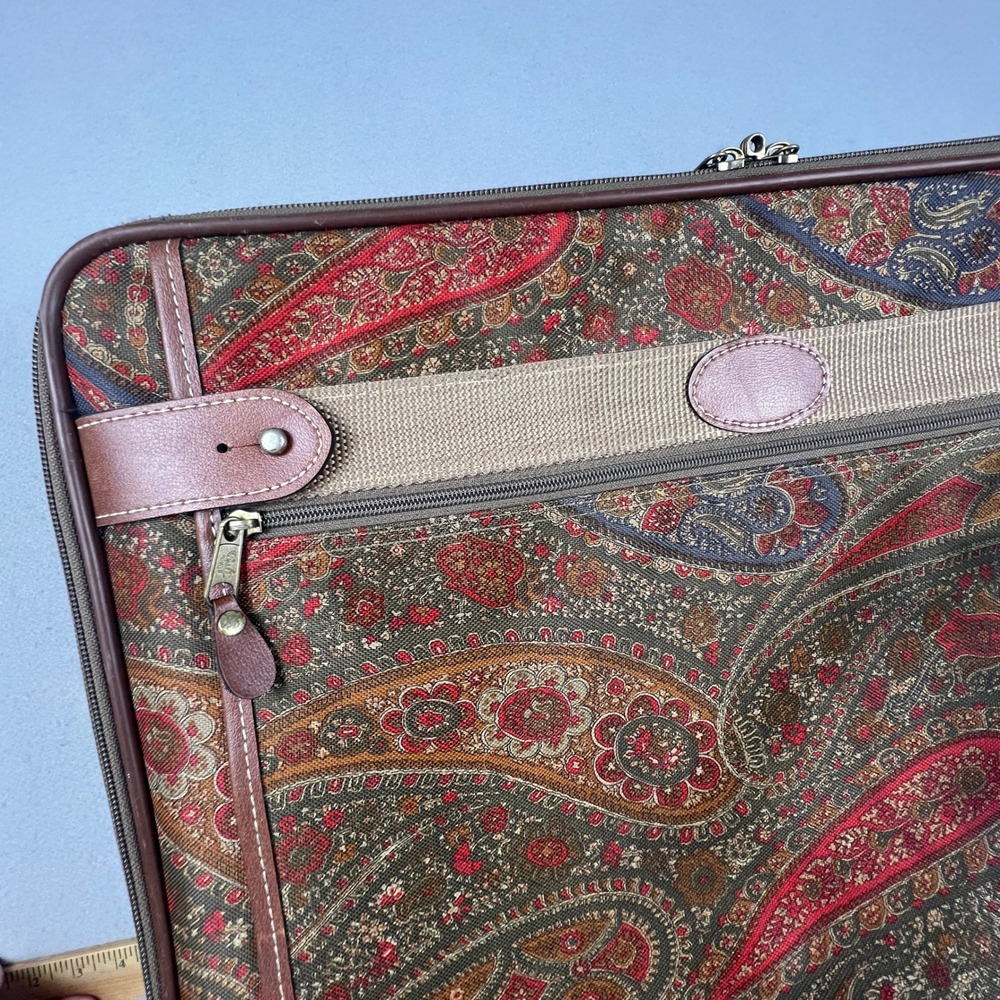 VTG DVF Diane von Furstenberg Suitcase Unisex Large Brown Paisley Carry On Bag - Picture 3 of 16